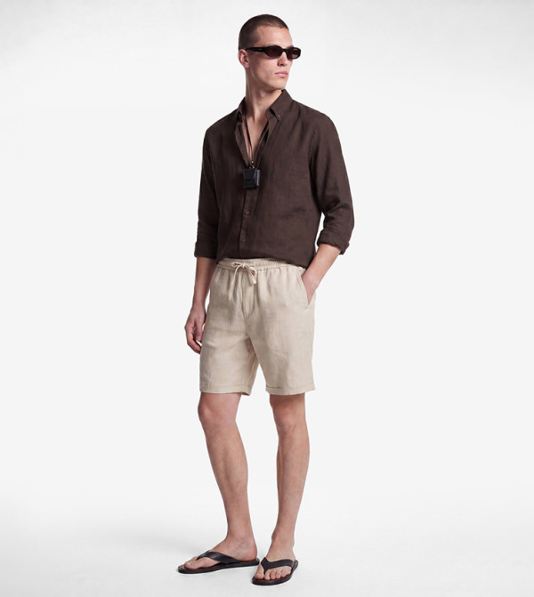 Solid Drawstring Shorts