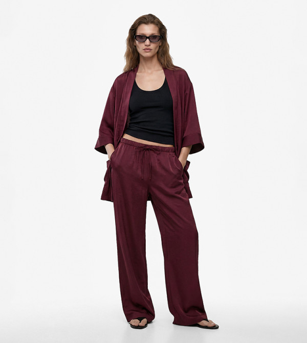 Solid Shawl Collar Kimono