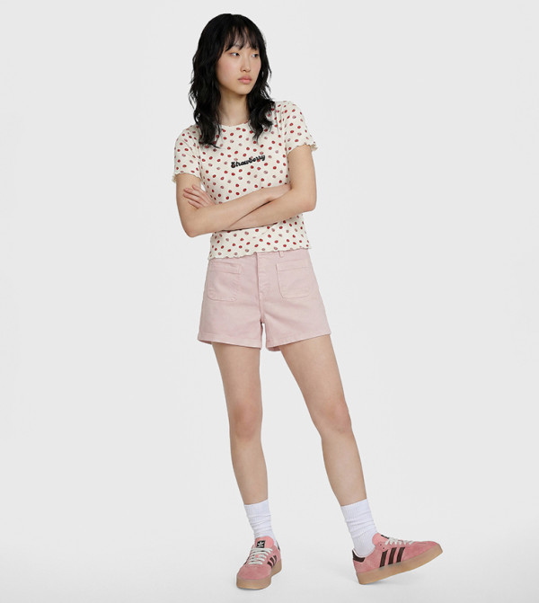 Solid Patch Pocket Shorts