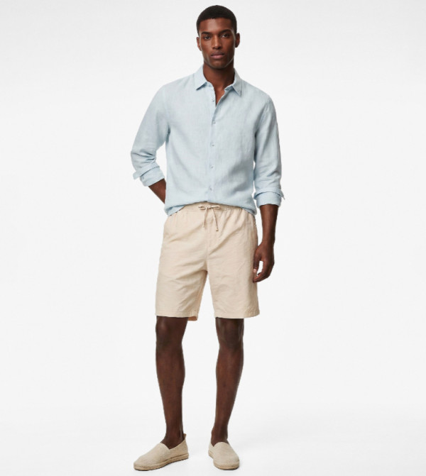 Drawstring Waist Casual Shorts