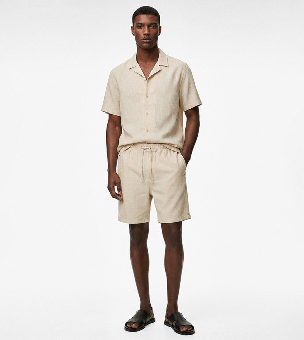 Solid Drawstring Shorts