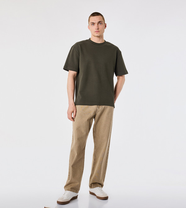 Solid Crew Neck Oversized T-Shirt