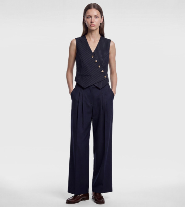 Striped Double Breasted Waistcoat