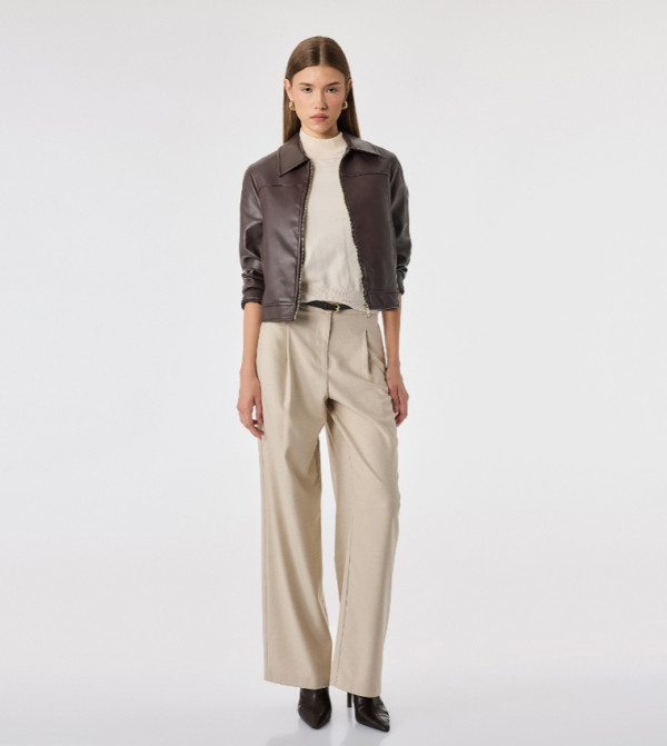 Solid Wide Leg Trousers