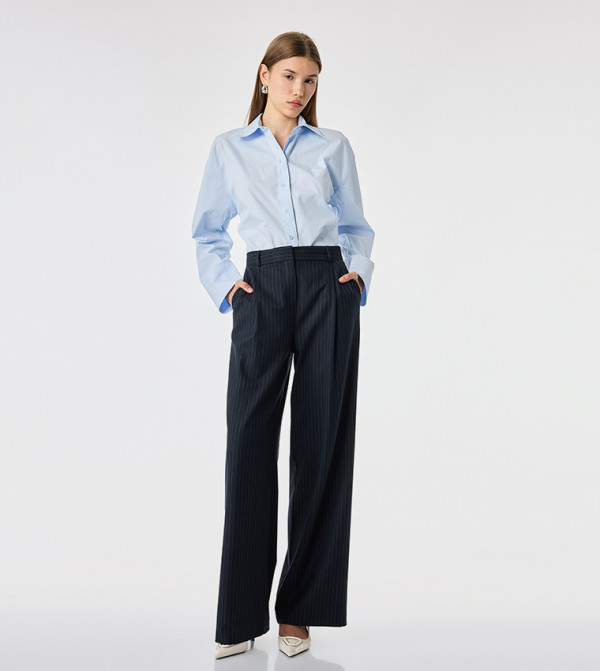 Striped Wide Leg Trousers
