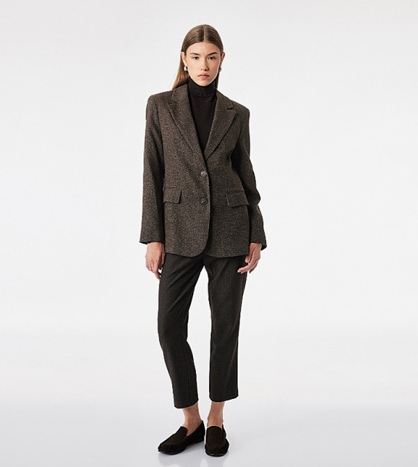 Textured Slim Fit Trousers