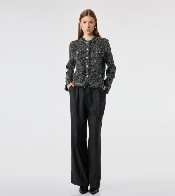 Tweed Button Casual Jacket