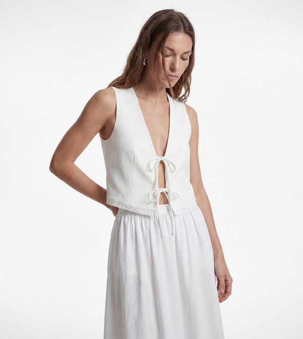 Solid Tie-Up Waistcoat