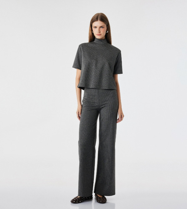 Striped Wide Leg Trousers