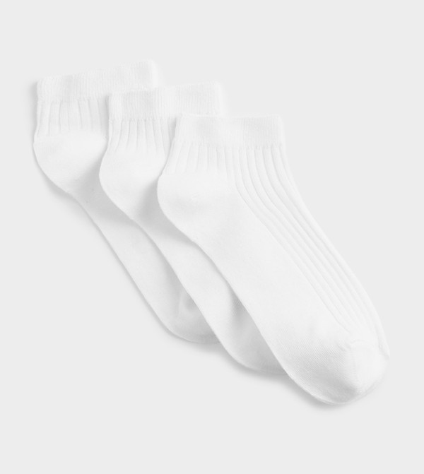 Pack of 3 Ribbed Ankle Length Socks