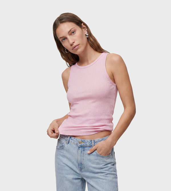 Ribbed Crew Neck Top