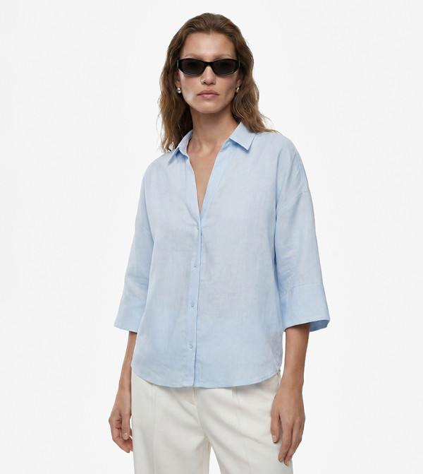 Solid 3/4 Sleeves Shirt