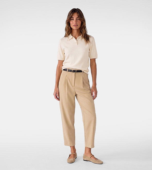 Solid Relaxed Fit Trousers