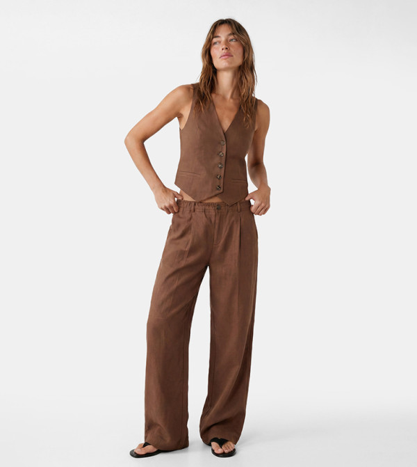 Solid V-Neck Waistcoat