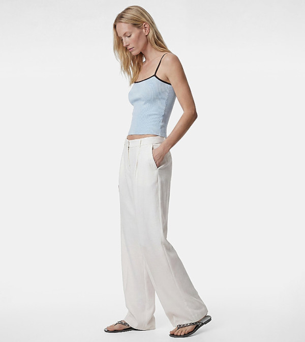 Solid Wide Leg Trousers