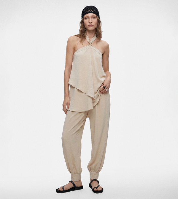 Textured Relaxed Fit Trousers