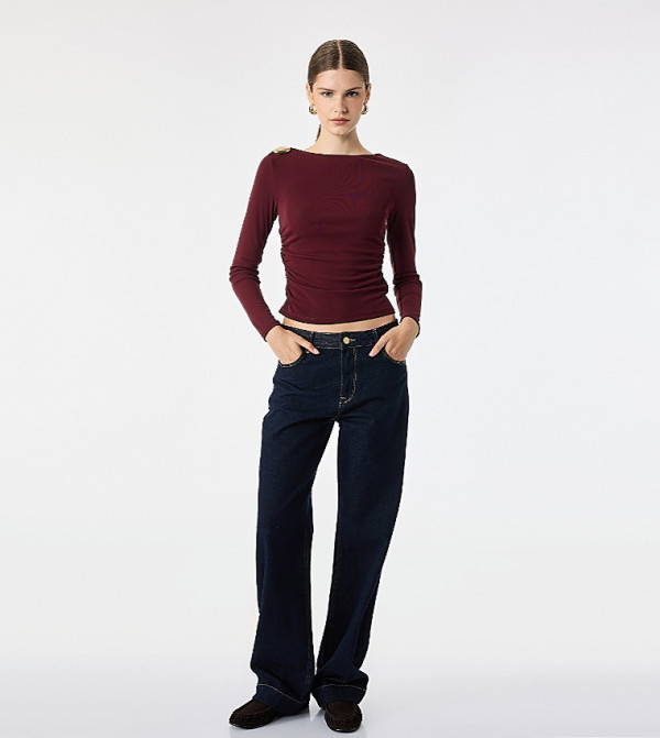 Solid Boat Neck Top