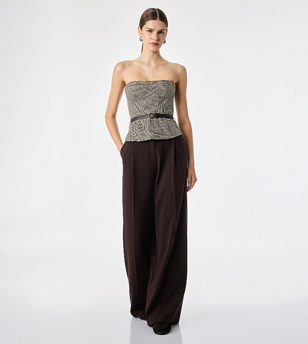 Houndstooth Strapless Top