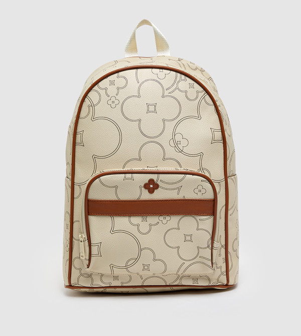 Logo Printed Front Pocket Backpack