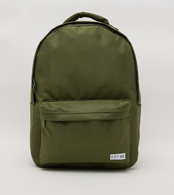 Label Detail Front Pocket Backpack