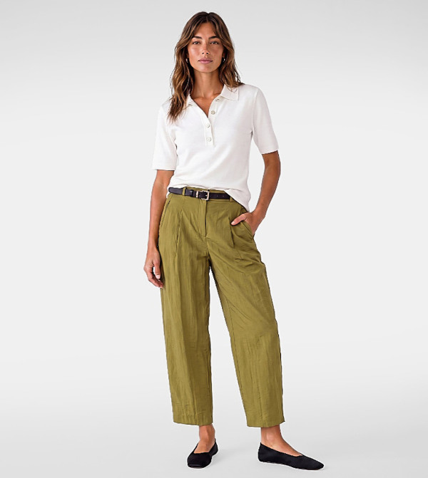 Solid Relaxed Fit Trousers