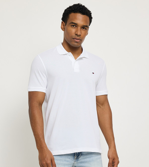Flag Detail Short Sleeves Polo T-Shirt
