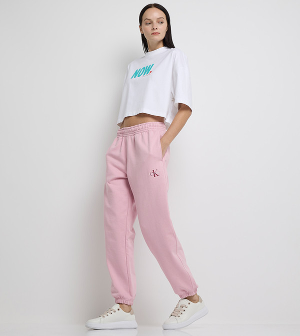 Logo Embroidered Elastic Waist Joggers