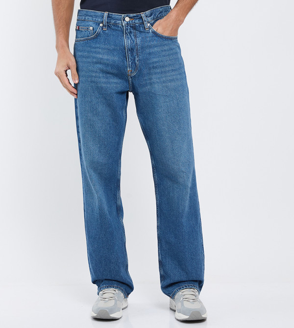 Washed Mid Rise Relaxed Fit Jeans