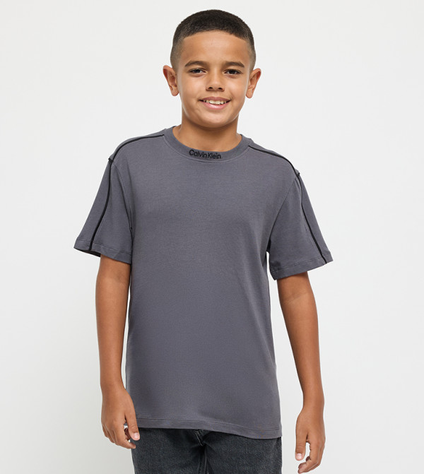 Logo Embroidered Crew Neck T-Shirt