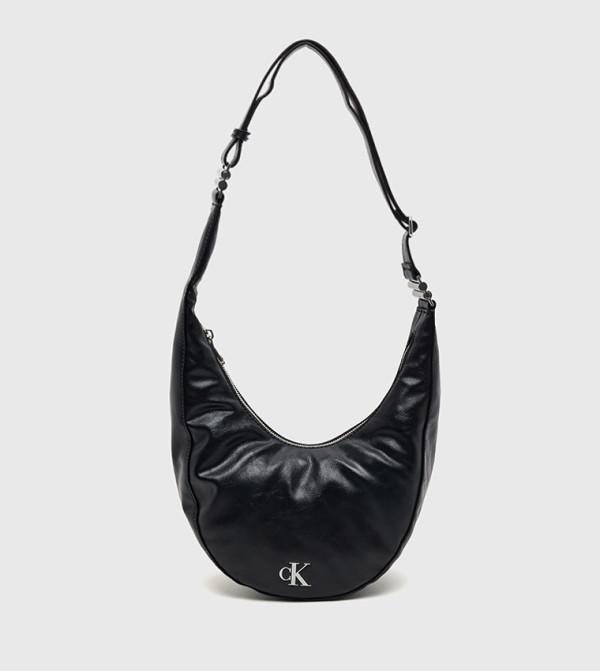 Textured Buckle Convertible Shoulder Bag