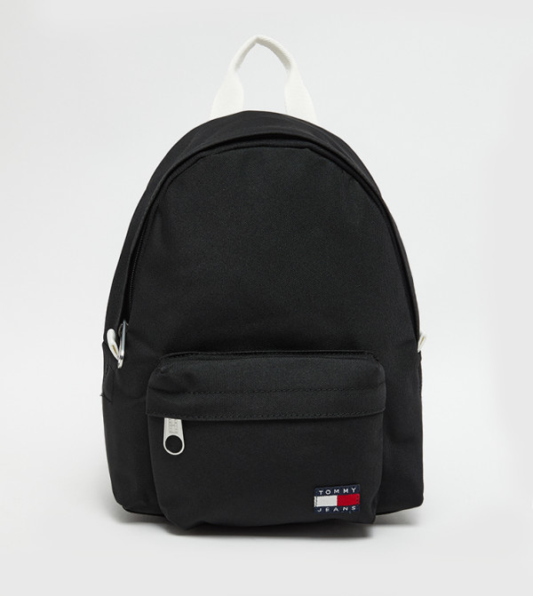 Logo Badge Zippered Dome Backpack