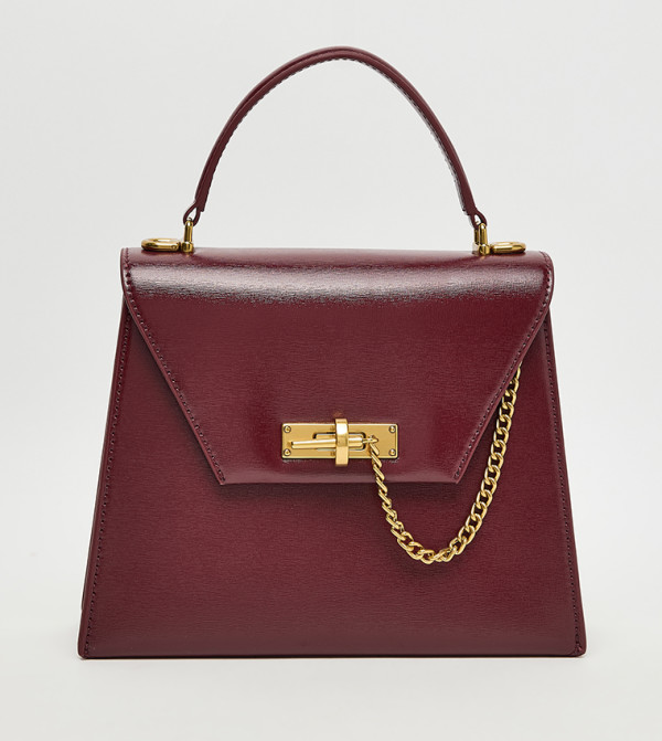 SAMANTHA Textured Flap Top Handle Bag