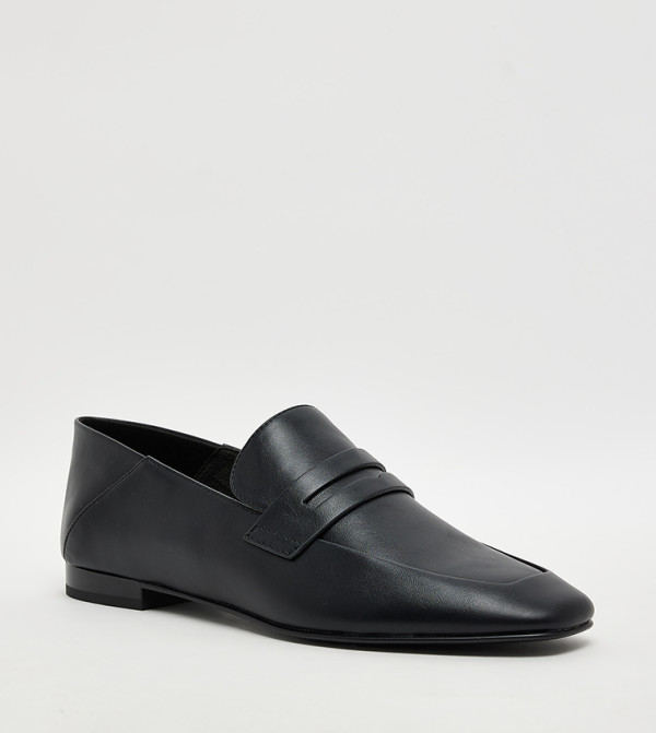Textured Almond Toe Loafers