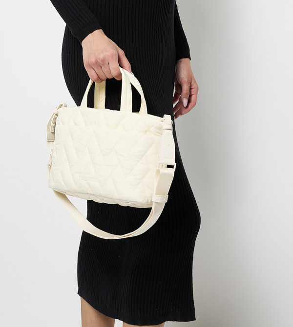 Nylon Quilted Boxy Mini Tote Bag