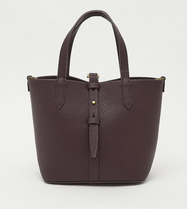BERYL Textured Belted Bucket Bag