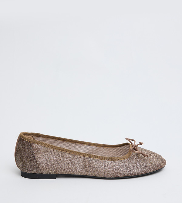 Shimmer Bow Detail Ballerinas