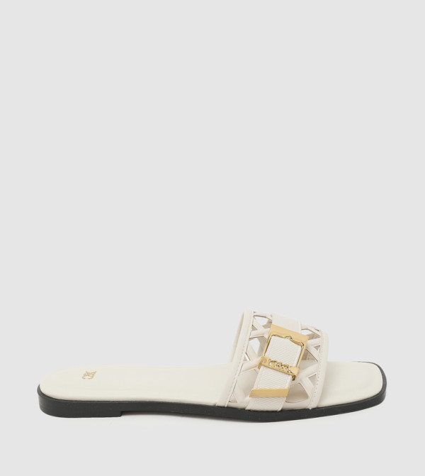 Whitney Leather Cut-Out Flat Sandals