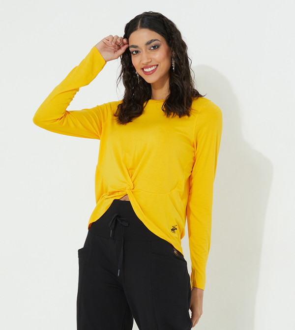 Solid Front Knot T-Shirt
