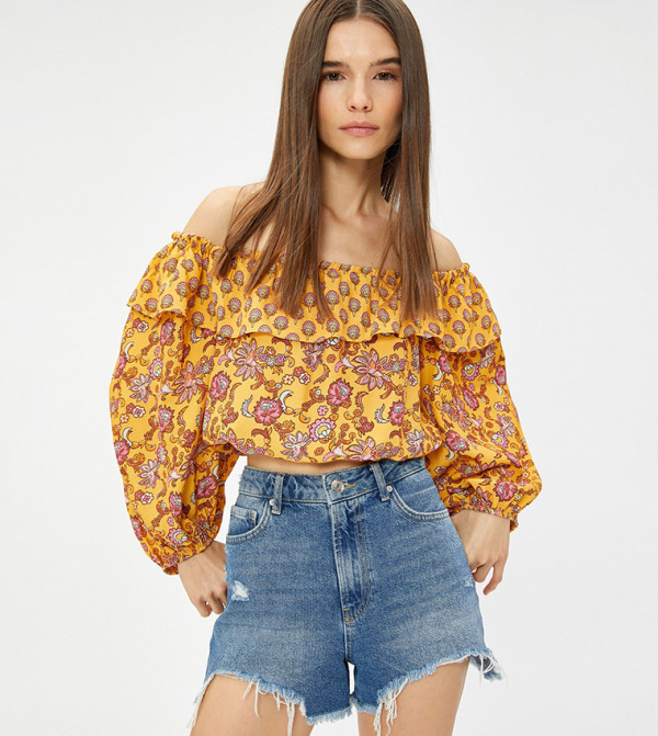 Printed Off-Shoulder Top