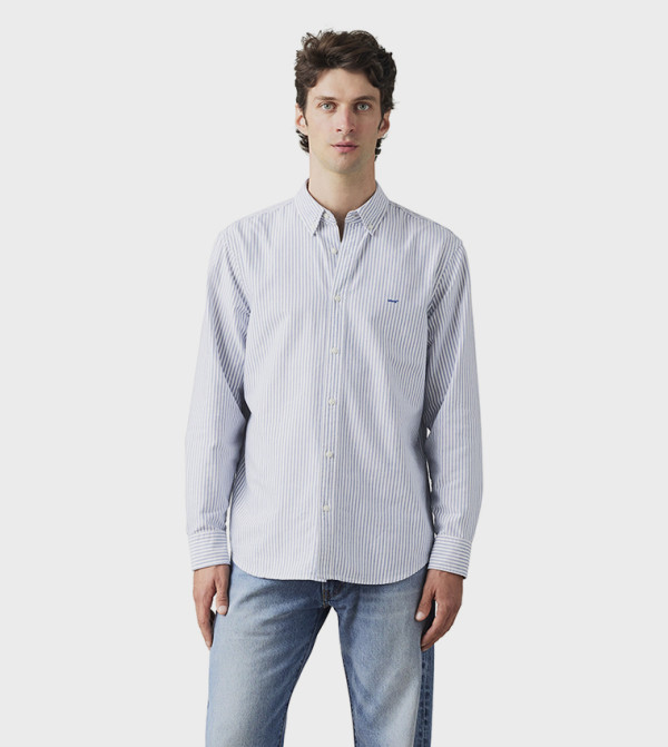 Striped Button-Down Long Sleeves Shirt