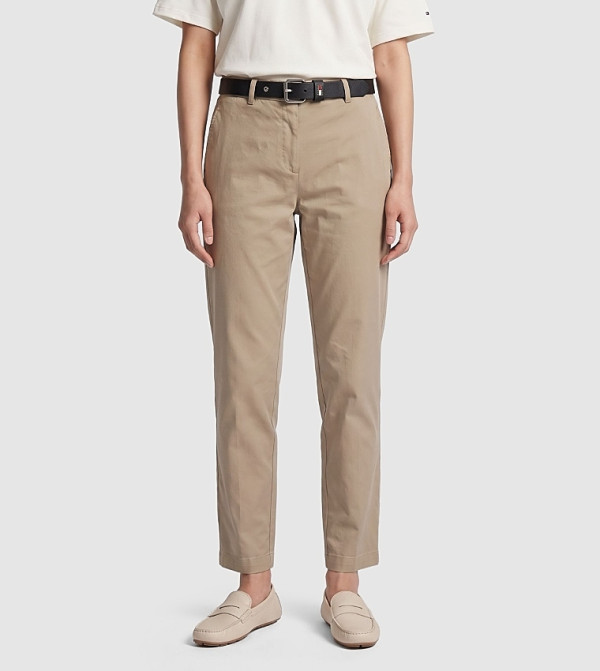Solid Slim Straight Fit Chinos