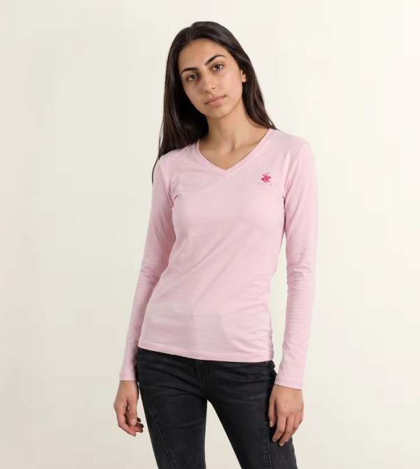 Logo Embroidered Long Sleeves T-Shirt