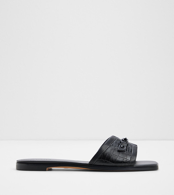 ALO Textured Square Toe Flat Sandals
