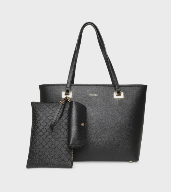 Textured Tote Bag with Purse