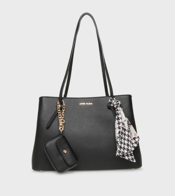 Textured Zip Closure Tote Bag