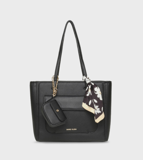 KELCE-A Textured Scarf Detail Shoulder Bag