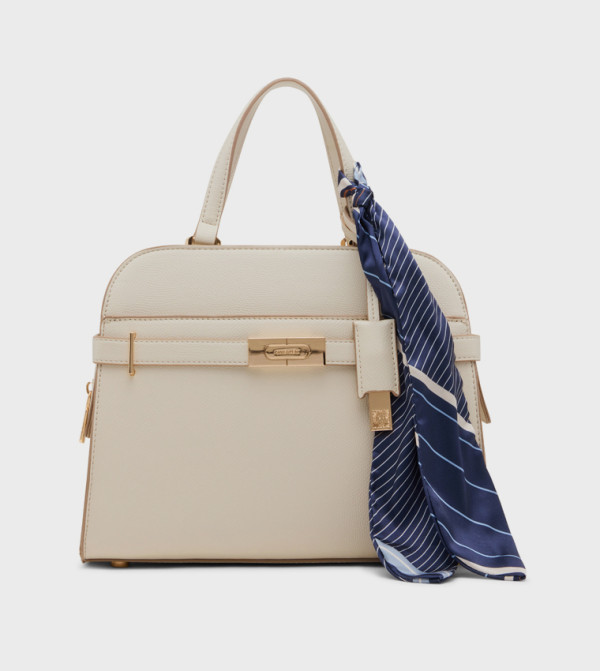 Textured Scarf Detail Satchel Bag