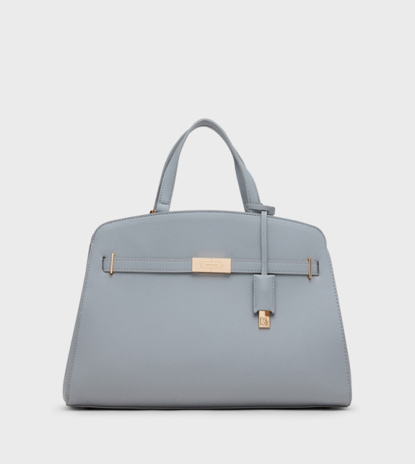 Textured Zippered Satchel Bag