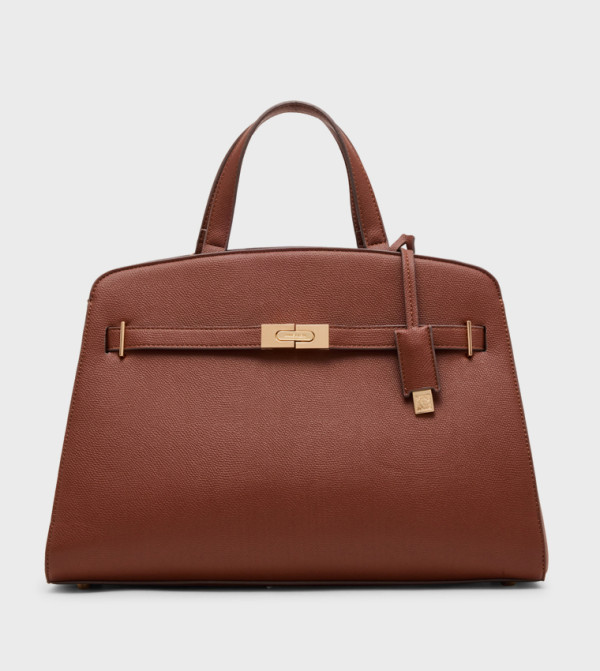 Textured Zippered Satchel Bag