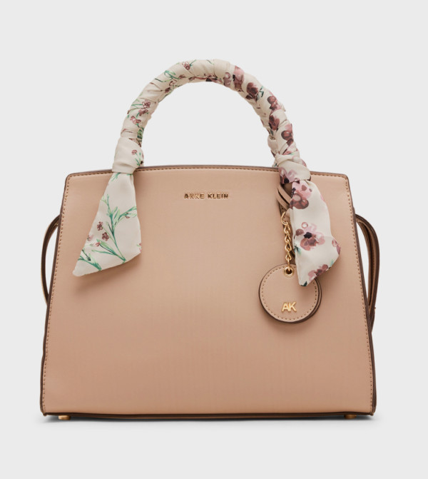 Textured Scarf Detail Satchel Bag